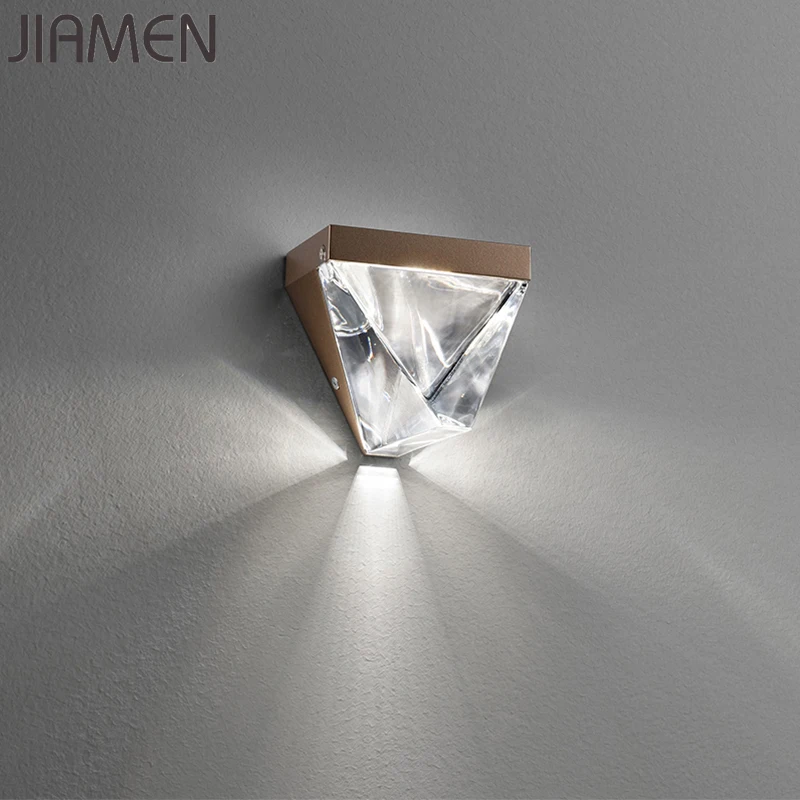 JIAMEN современный светодиодный настенный светильник с кристаллами металлический