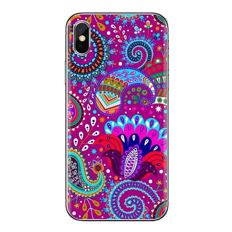 Фиолетовый цветок Пейсли Мандала хна для iPod Touch Apple iPhone 4 4s 5 5S SE 5C 6 6S 7 8 X XR XS Plus MAX