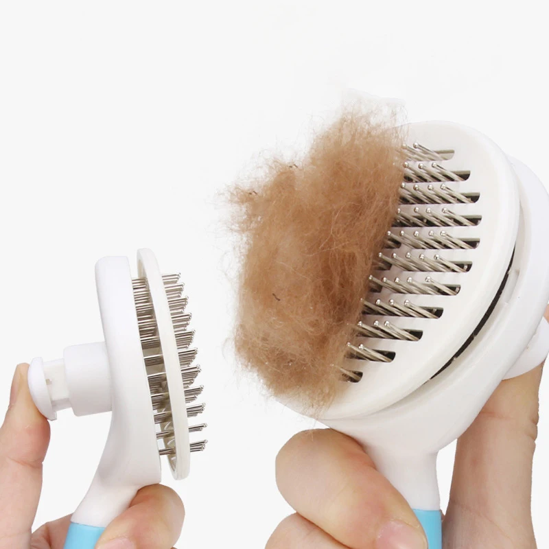 

Pet Comb Candy Color One-Click Cleaning Cat Hair Brush Beauty Styling Cleaning Practical Simple Automatic Fading Comb Supplies