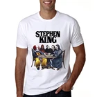 Новое поступление, футболка с принтом Стивена Кинг It, летняя мужская футболка с принтом Стивена Кинг, повседневные крутые мужские топы в стиле Стивена