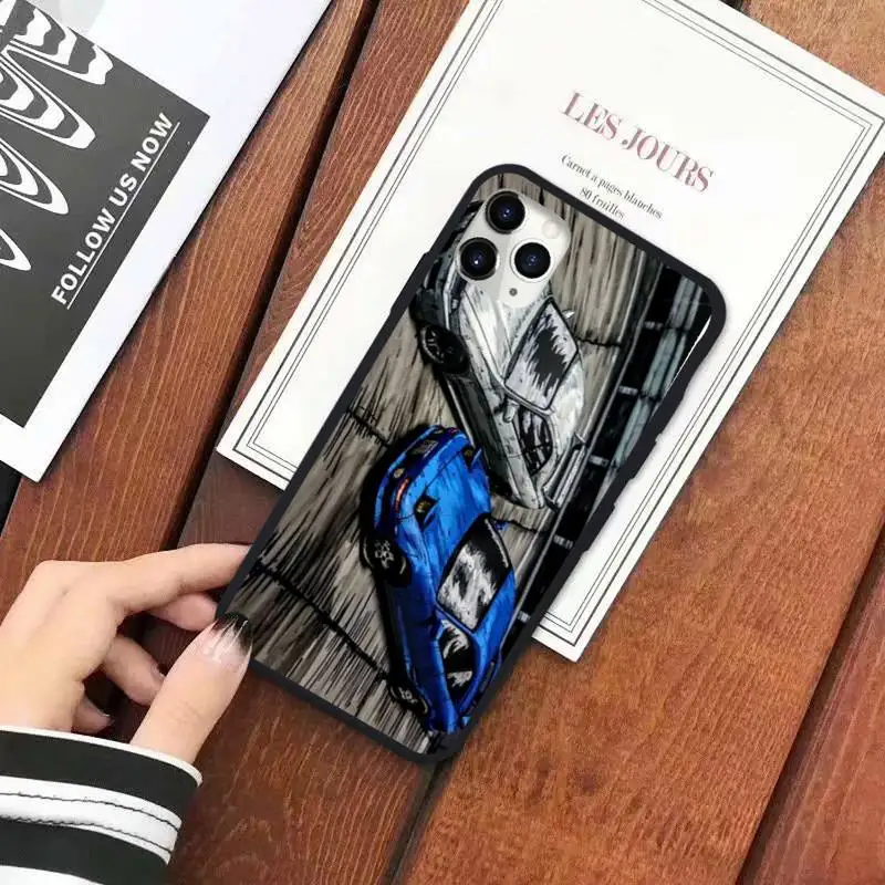 

initial d JDM Drift D black white cartoon car luxury Phone Case shell for iPhone 11 12 pro XS MAX 8 7 6 6S Plus X 5S SE 2020 XR