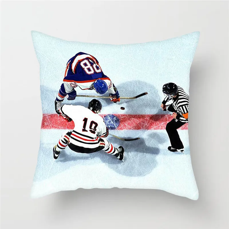 Чехол для подушки fubatacchi Ice Hockey Match чехол Athlete Photo Throw декоративная наволочка дивана