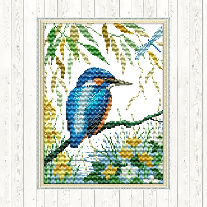 Набор для вышивки крестиком в виде птицы поселились на ветке продажа 14CT 11CT ткань