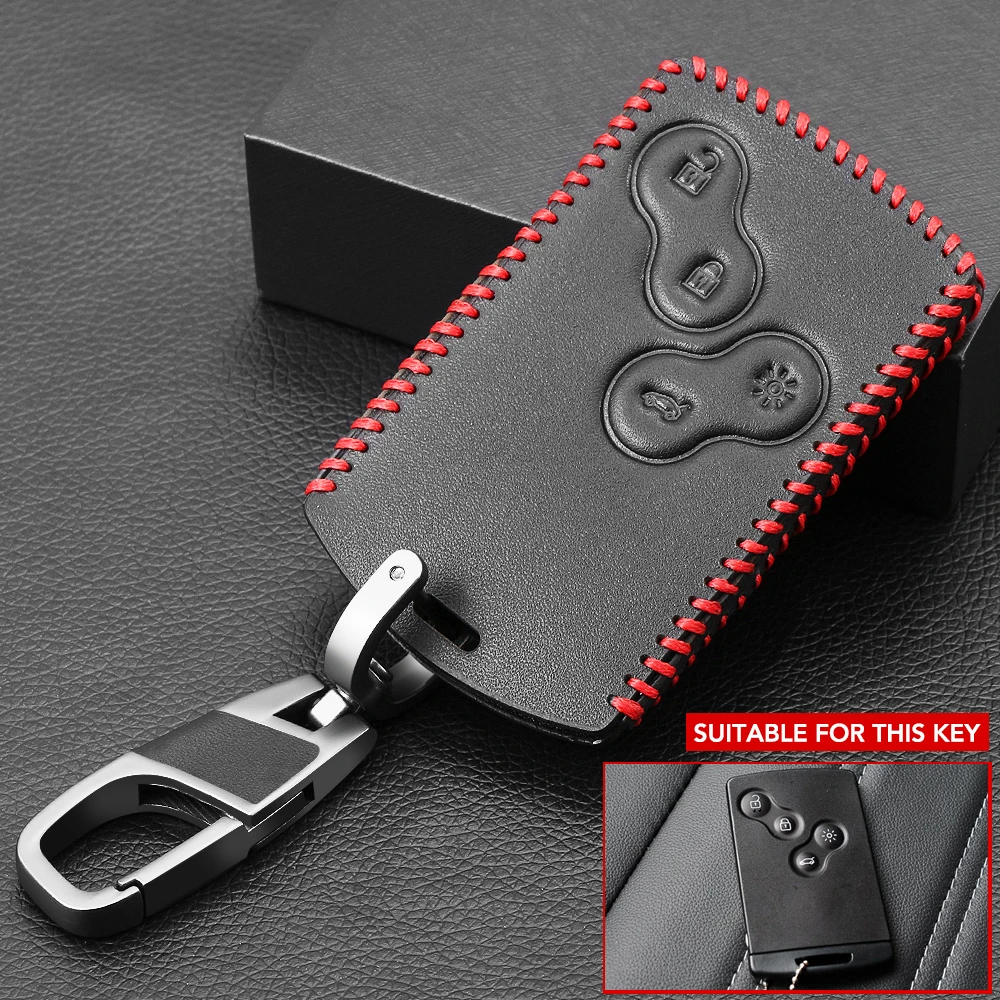 Чехол для автомобильного ключа из натуральной кожи чехол смарт Renault Clio Logan Megane 2 3