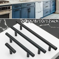 stainless steel black t type pull handle suitable for drawer cabinet wardrobe door kitchen door furniture hardware 2 12 inches