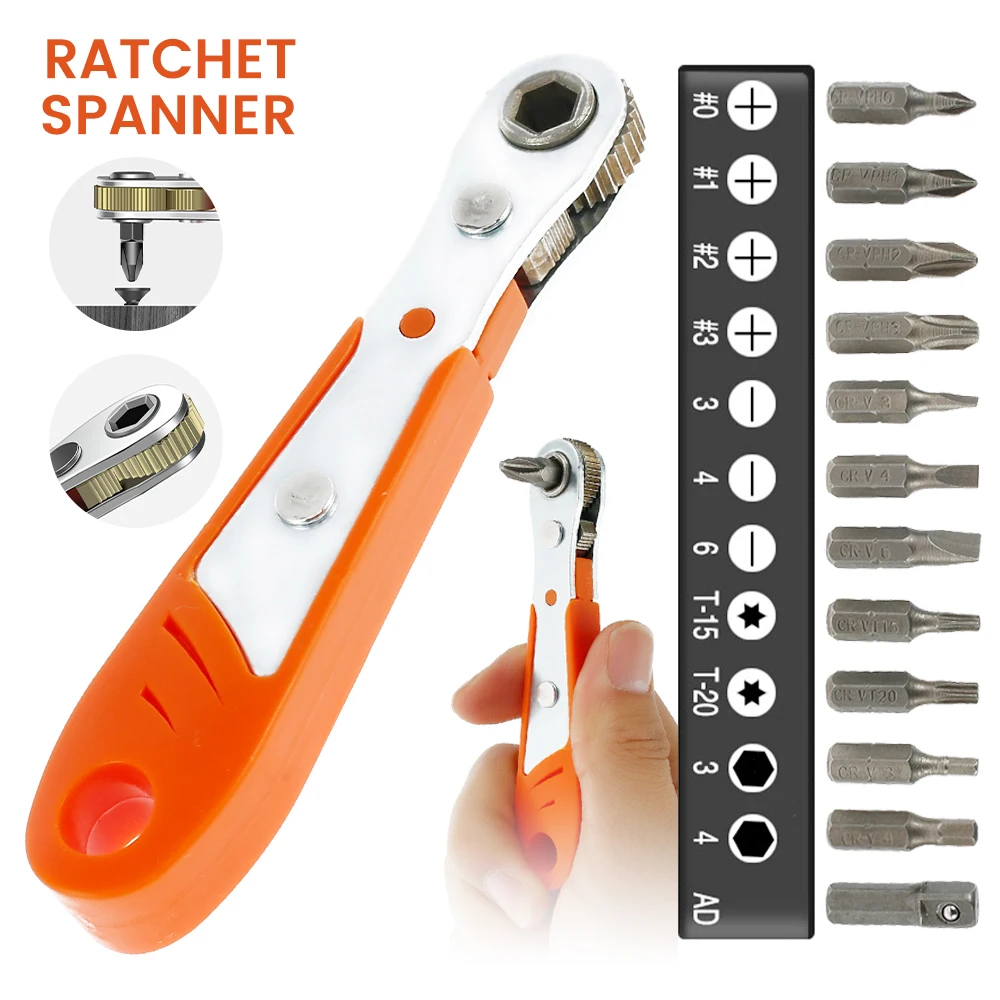 

Two-way Multifunctional Right-angle Ratchet Screwdriver Set Magnetic Ratchet Wrench Hexagonal Quick Release Socket Repair Tool