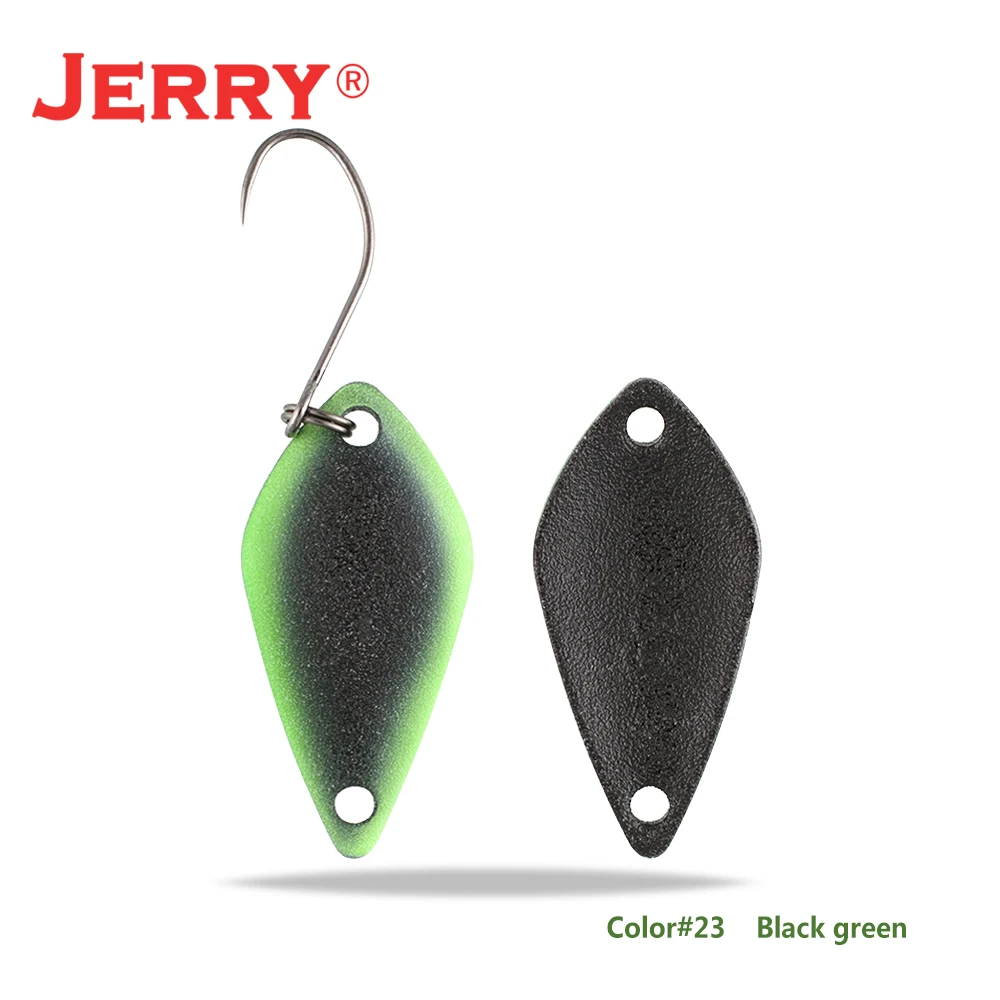 Jerry 2,5 г 3,5 г 5,5 г маленькие микро рыболовные ложки форель Колеблющаяся блесна для рыбалки Спиннер приманка двухсторонний цвет - Цвет: black green