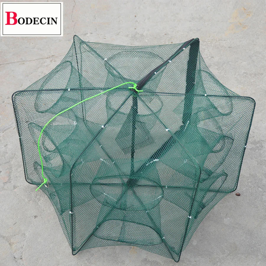 Складная портативная рыболовная сеть с 12 отверстиями для забрасывания раков