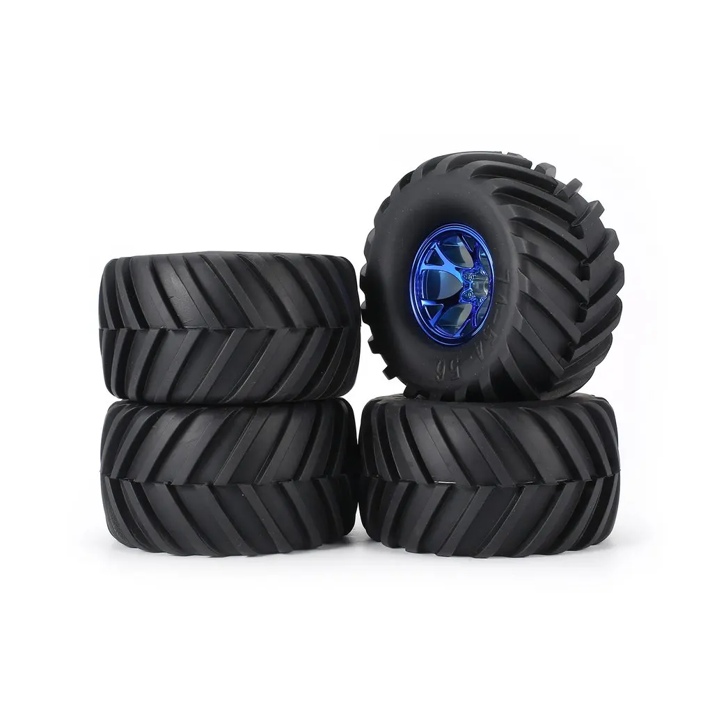 

AUSTAR 4*Wheel 1:10 AX-3003/ 4 Tire for RC BigFeet AX-3002 RimRubber Tyre Plastic Hub BEADLOCK for Bigfoot Monster Truck HSP HPI