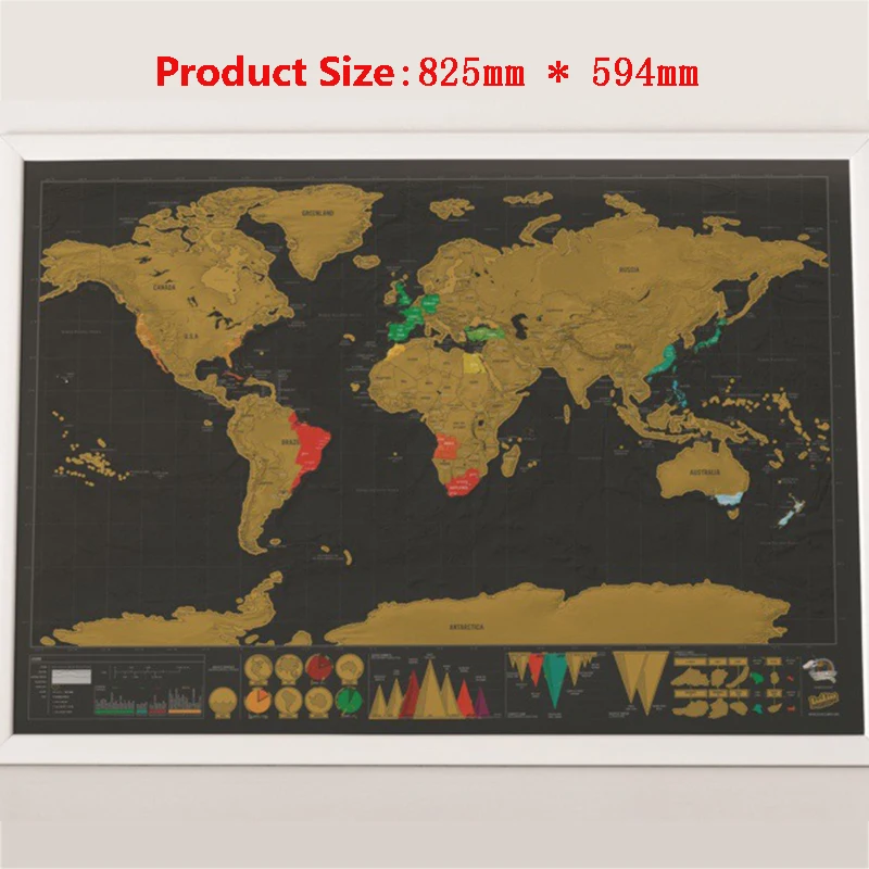 Скретч-карта мира роскошные стираемые карты Дорожная карта царапина для 82 5x59 4 см