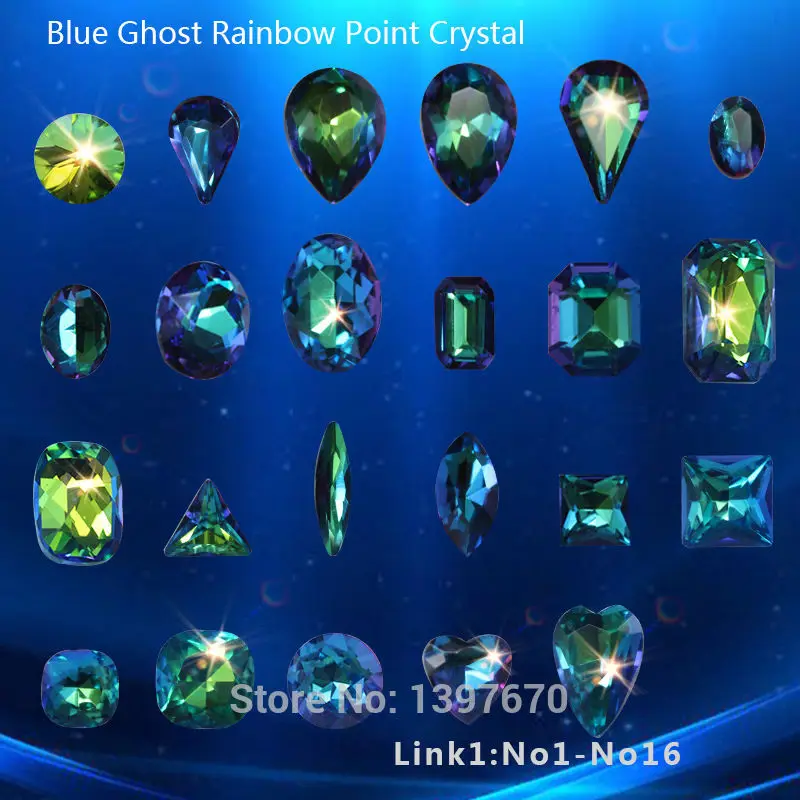 20 шт./упак. призрак Радуга остроконечные с украшением в виде кристаллов стекло