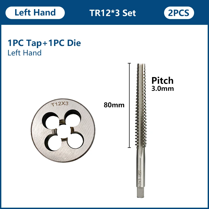 

Метрические трапециевидные крана и набора пресс-форм, 2 шт. левая рука кран с винтовой резьбой и набор для металлообработки TR8-TR16 сверла винт крана