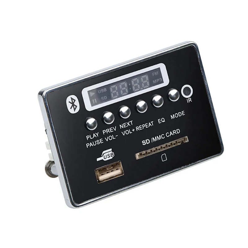BT TF USB FM Aux Радио MP3 плеер встроенный Автомобильный USB Bluetooth Hands-free MP3 декодер плата модуль аудио переоборудование - Цвет: Черный