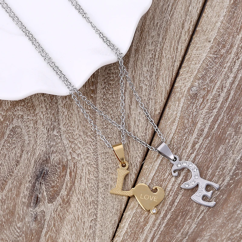 MisenBaBa кулоны-пазлы из нержавеющей стали с кристаллами ожерелья для женщин