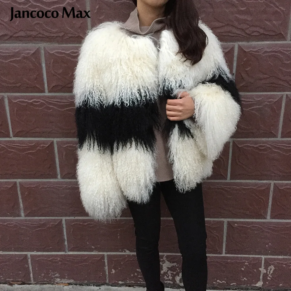 Новая весенняя женская куртка Jancoco Max из натуральной монгольской овчины зимняя