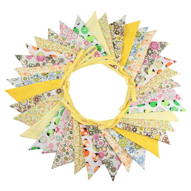 36 флагов 10м цветочного хлопкового полотна для вывесок, гирлянд, баннеров на свадьбу, вечеринку на открытом воздухе, самодельные украшения для дома и ремесла.