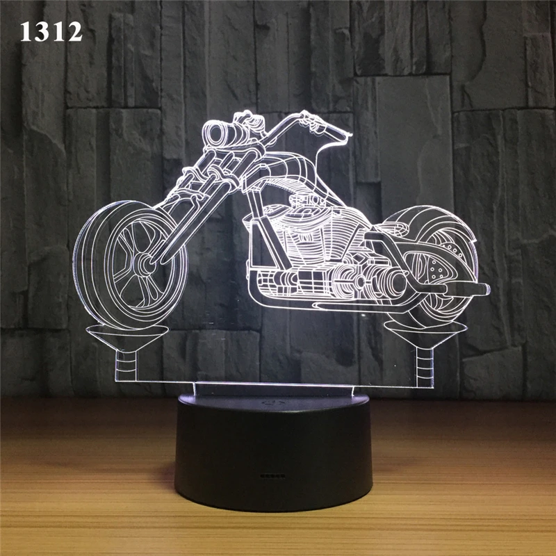 

3D Night Light Extremity Motorcycle Model LED NightLight Acrylic RGB Illusion visual Table Lamp Birthday New Year Christmas Gift