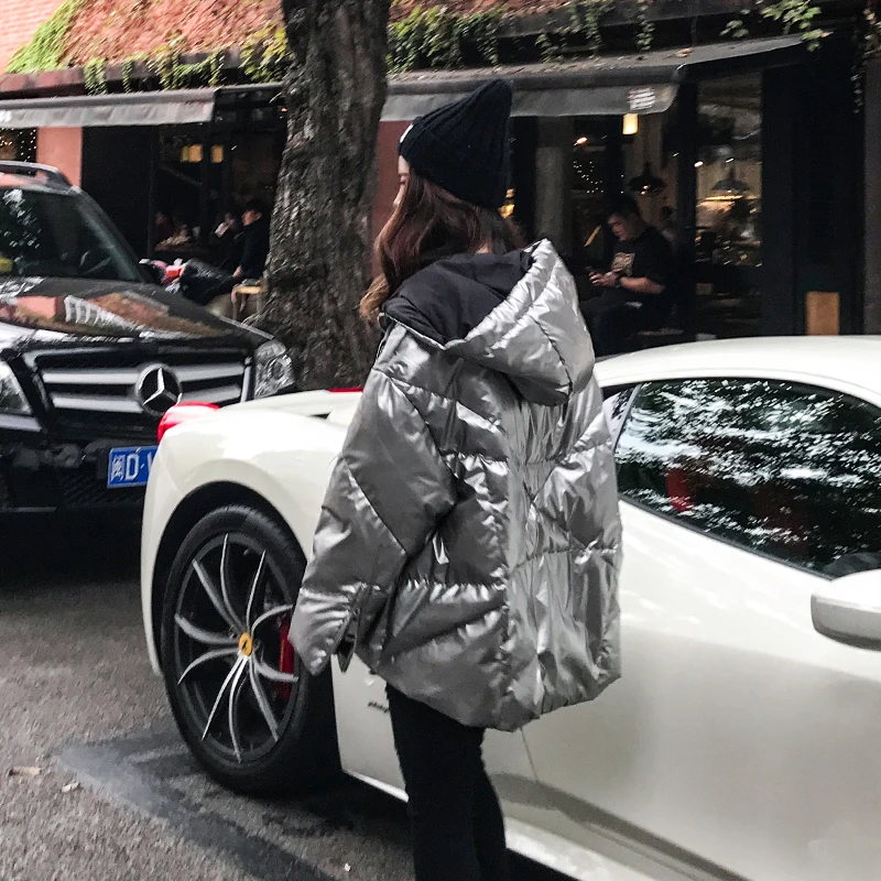 Женские стеганые зимние куртки короткие теплые пальто с капюшоном цвет