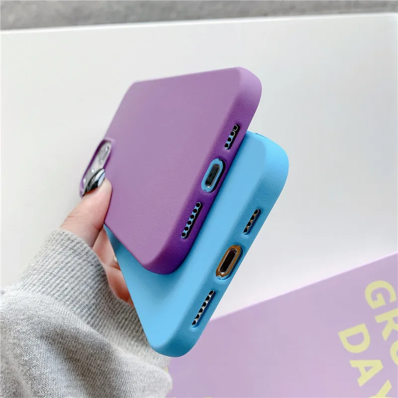 

Cute Scrub Solid Candy Case For iPhone 12 Mini 12 11 Pro Max Xs Max Xr Silicone Cover For iPhone 7 6s 8 Plus Ultra thin Soft TPU