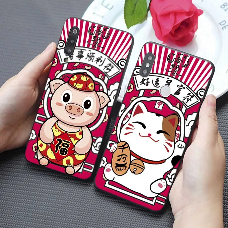 Lucky Money cat Cover for xiaomi redmi k30 note 8 pro 8a a3 9t 10 Soft Silicone Phone Case |
