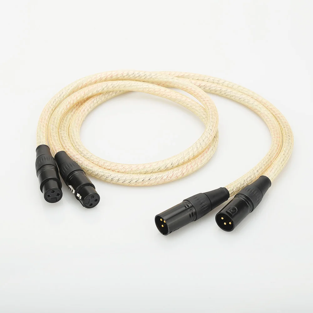 Пара hifi XLR сбалансированный соединительный кабель с позолоченным