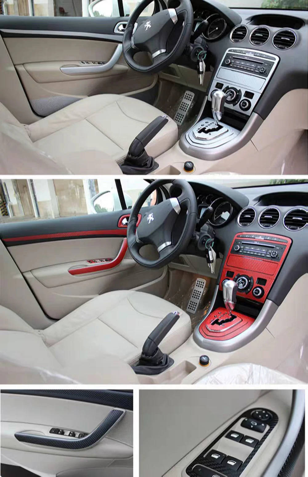 Для peugeot 408 2010-2013 интерьерная Центральная панель управления дверная ручка 3D/5D наклейки из углеродного волокна наклейки для автомобиля Стайлинг Cutted винил