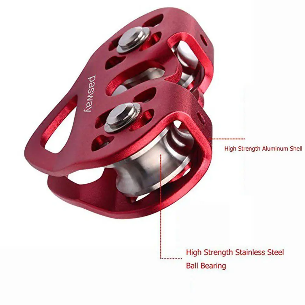 30KN скалолазание пряжки шкив ролик Застежка-Молния Линия тележка спасательный