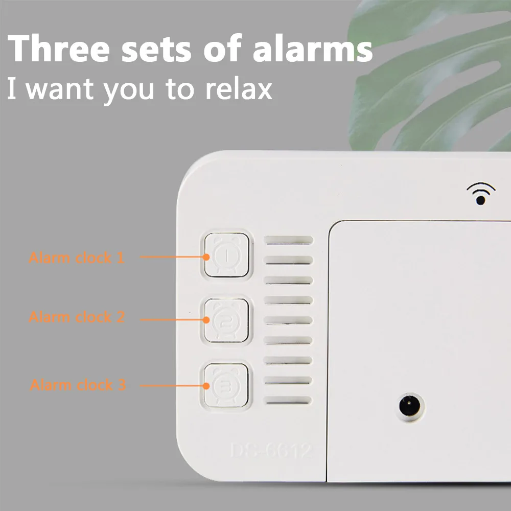 

Digital Alarm Clock LED Clock Voice Control Snooze Temperature Digital Clock with USB for home decration