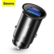 Baseus Metal Quick Charge USB Car Charger For iPhone Xiaomi Huawei QC4.0 QC3.0 VOOC Auto Type C PD Fast Car Mobile Phone Charger