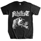 Мужская Роскошная хлопковая футболка, нихилистская рубашка, футболка с принтом в виде шведской смерти из метала, кровавых вырезов и карниза Топы унисекс, футболка с длинными рукавами