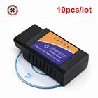 10 шт.лот MINI ELM327 Bluetooth V2.1 для Android Torque OBD 2 диагностический интерфейс Поддержка протоколов OBDII для многих автомобилей
