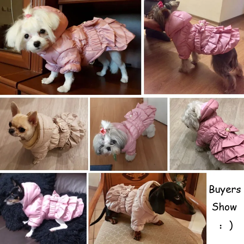 Зимняя куртка для собак Теплая Флисовая одежда принцессы домашних питомцев