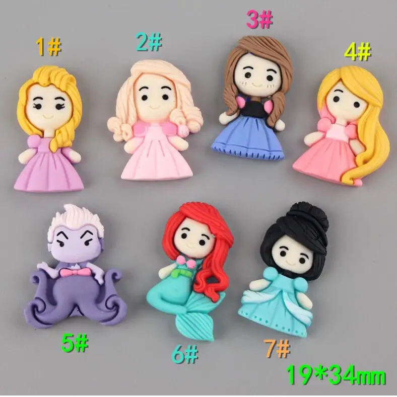 10 шт. симпатичная полимерная принцесса плоская спина кабошон для банта волос