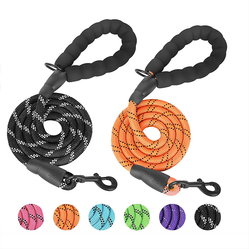 

5 FT Strong Dog Leash with Comfortable Padded Handle and Highly Reflective Threads Dog Leashes for Medium and Large Dogs