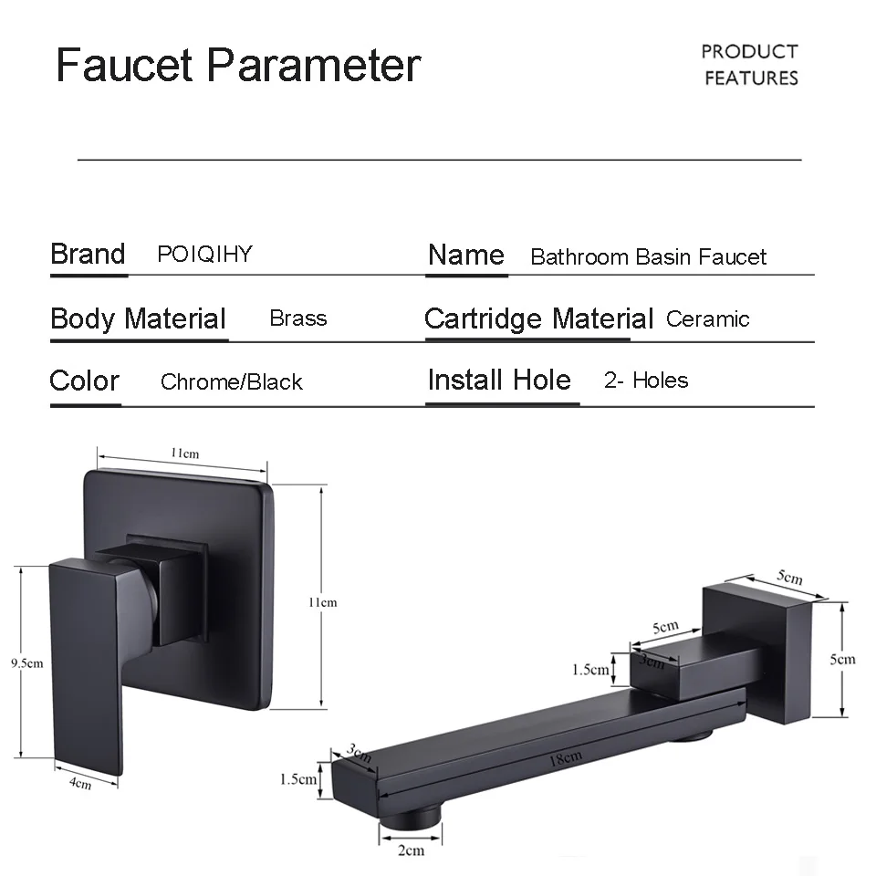 POIQIHY настенный кран для раковины латунный складной и портативный ванной комнаты