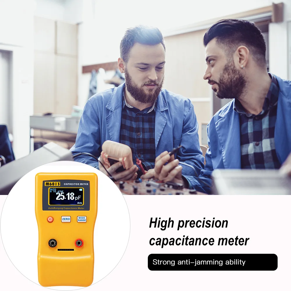 

M6013 Capacitance Meter Handheld Automatic High-Precision Digital Capacitance Tester 0.01pF To 470mF With 5 Digit Reading Disply