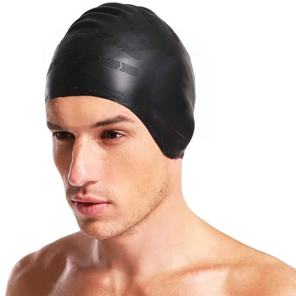 Высокая эластичная шапочка для плавания взрослых Водонепроницаемая