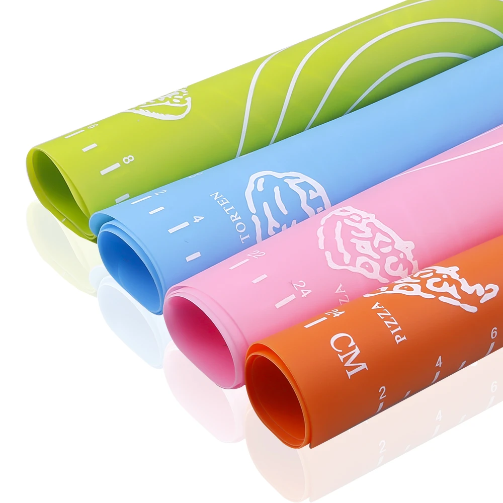 Силиконовый антипригарный коврик для выпечки приготовления теста пиццы муки