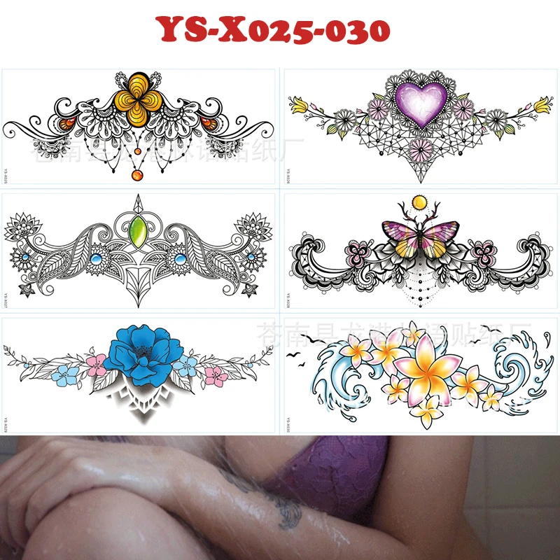 6 штук Временные татуировки цвета розового золота ювелирные изделия переводятся