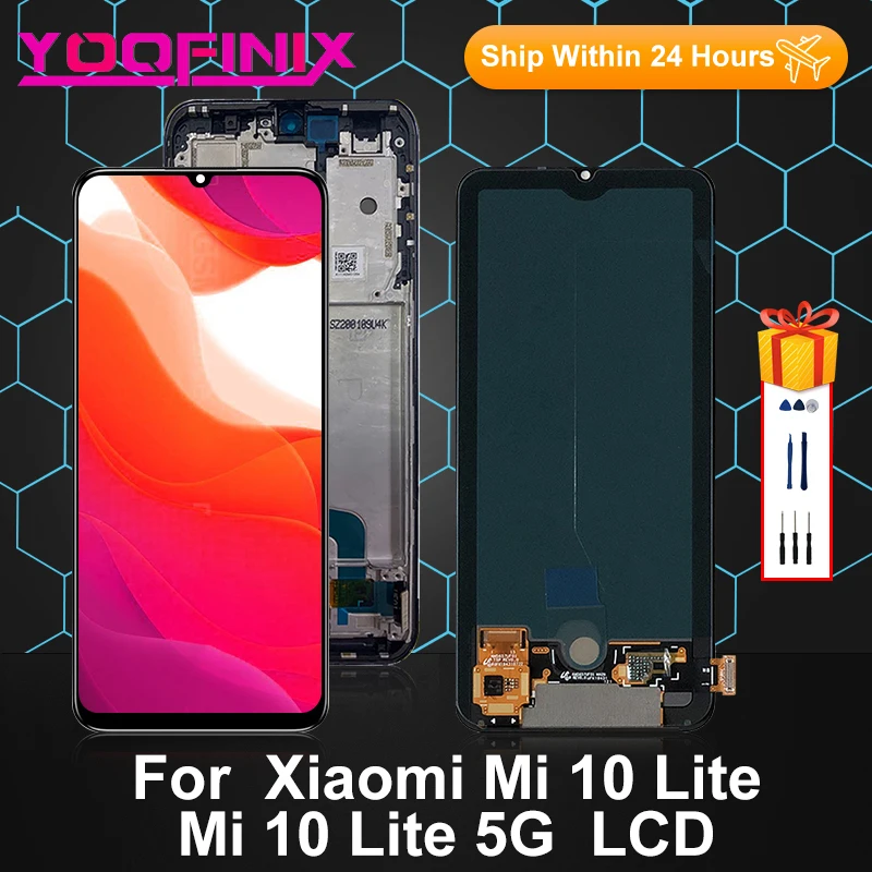 

6.57" Original For Xiaomi Mi 10 Lite 5G Display Touch Screen Digitizer Replacement Parts For Mi 10 Lite LCD Display M2002J9G