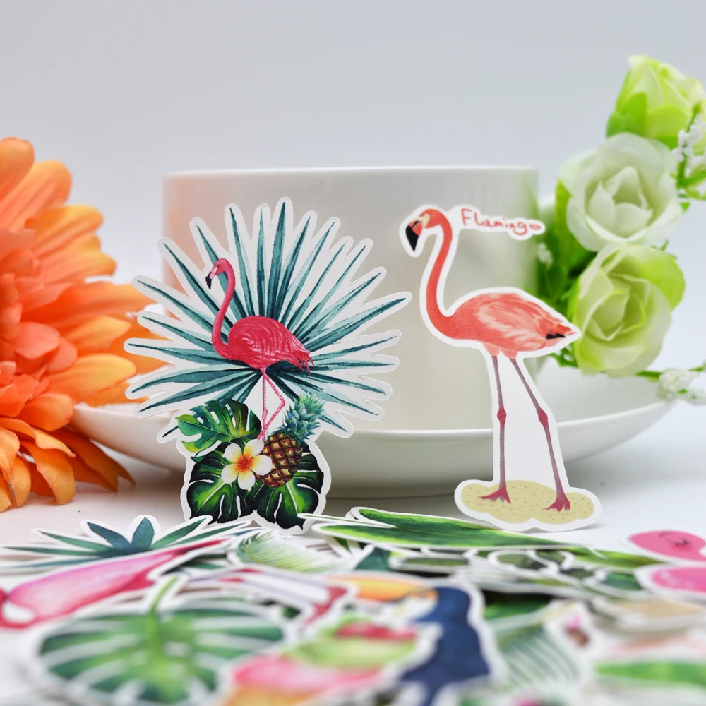 35 шт. Kawaii Ins пламенный стикеры тропические растения DIY подарок посылка украшения
