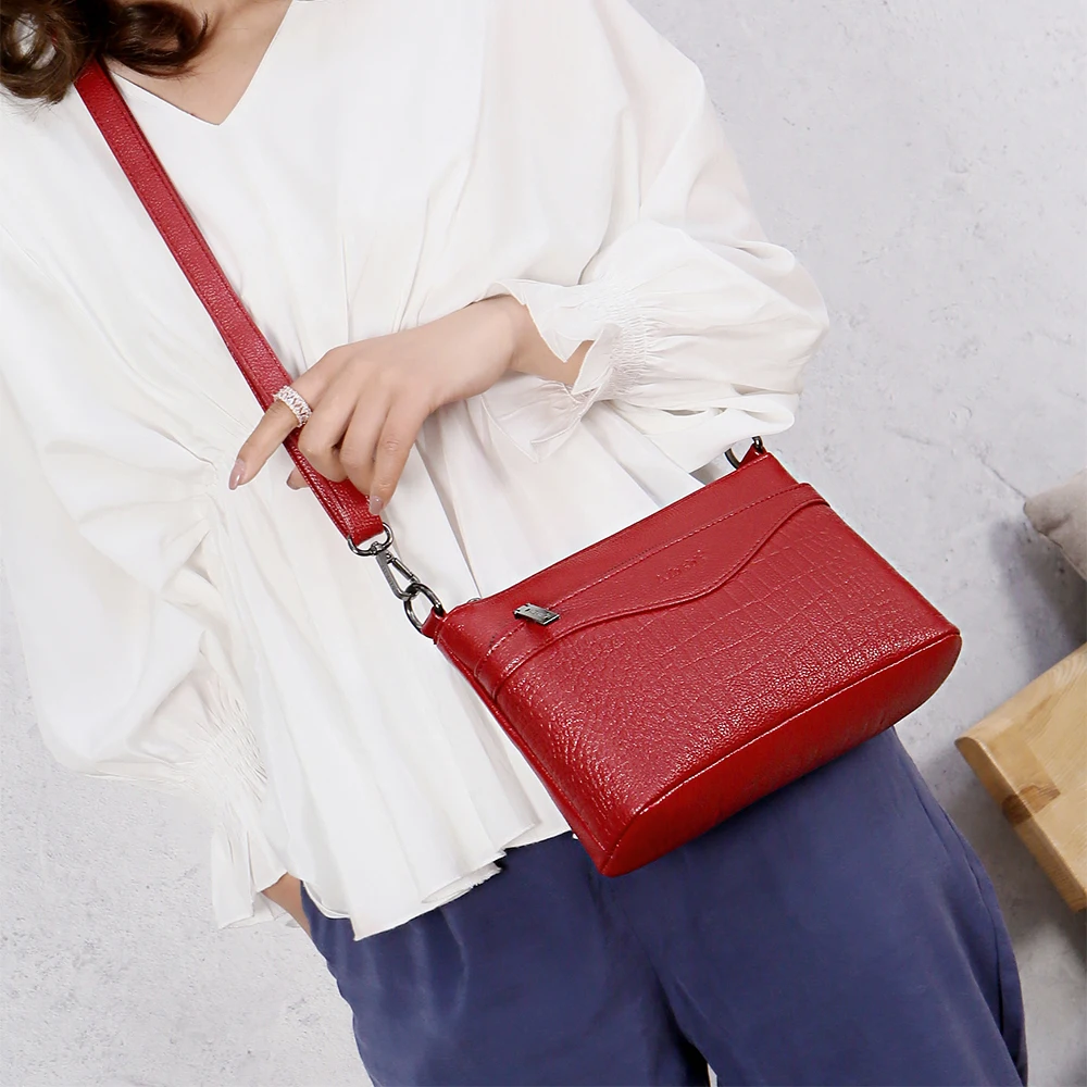 Мягкие женские сумки на плечо из натуральной кожи с длинным ремешком модные