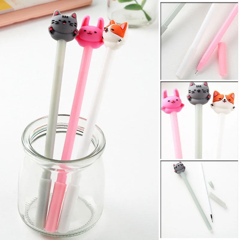 Женская необычная гелевая ручка с мультяшным котом 0 5 мм милые школьные