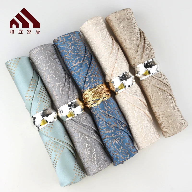 Набор из 6 жаккардовые тканевые салфетки окрашенной ткани для украшения столовой