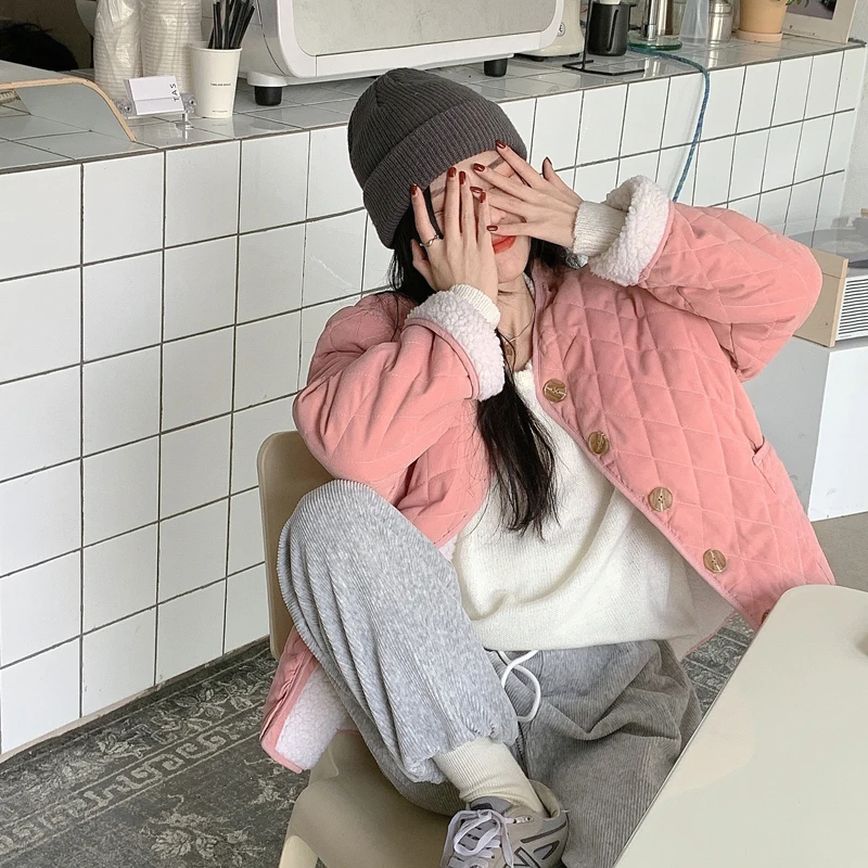 

Alien Kitty 2021 Pink Women Stylish Coat Warm Streetwear Loose Outwear Elegant Girls Tops Casual Jacket Female New Sweet Winter