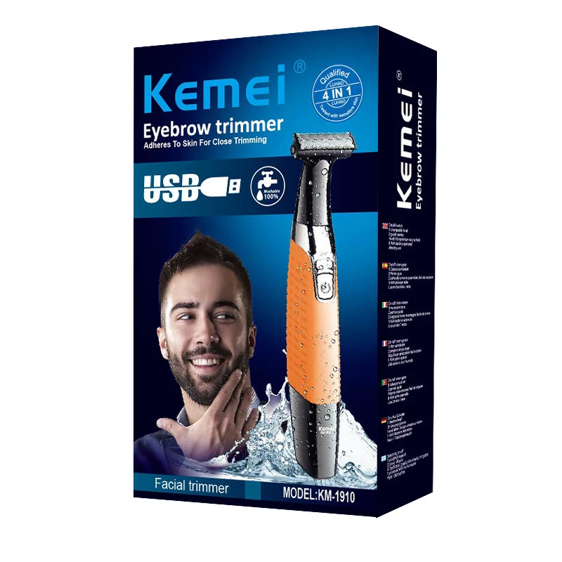 Keimei электрический триммер для бороды волос USB аккумуляторная бритва мужчин