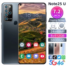 Versão global note25 u 7.2 polegada 5g smartphone 8gb 512gb mtk6889 impressão digital desbloquear 5800mah duplo cartão de espera dupla (1)