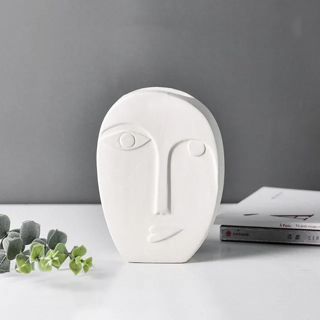 

Nordic Ins Ceramic Vase Abstract Art Human Face Dried Flower Pot Vases Living Room Home Decoration Ornaments Crafts