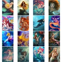 diamond painting mermaid personalized art poster living room decoration sofa background wallpaper 3d stereo wall sticker