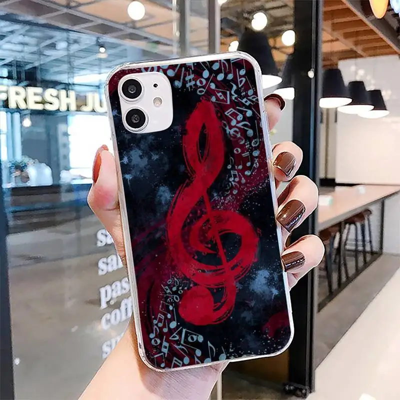 

ciciber Music Score Phone Case For Clear-Iphone 5 5s se 6 6s 7 8 11 12 X Xs Xr Pro Plus Max Mini Cover